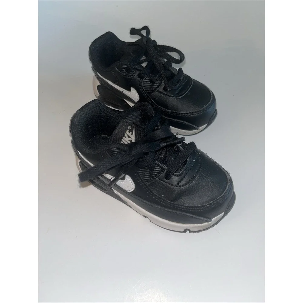 Nike Air Max 90 LTR CD6868-010 Toddler Sz 7C Black/White/Black